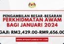 Pengambilan Besar-Besaran Kerja Perkhidmatan Awam Januari 2024. Gaji RM2,429.00-RM9,656.00